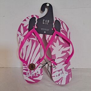 Gap Womens Pink Palms Flipflops Size 8